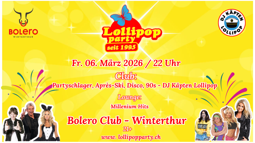 Lollipop Party on Tour im Bolero Winterthur